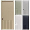 Elegant Modern Interior Doors With Various Colors And Vertical Stripe Design 3d model