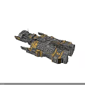 Detailed 3D Cosmic Spaceship Model with Intricate Modular Structure and Design