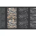 Wall Design with Four Decorative Panels Featuring Varied Stone and Tile Textures 3d model