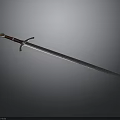 Medieval Style Sword With Metal Blade Red Hilt And Decorative Crossguard