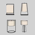 Modern Table Lamps with Fabric Shades Black Metal Frames and Diverse Styles