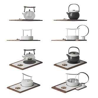 Modern Tea Set Teapot Tea Set Tea Tray 3d model