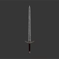 Classic Metal Sword With Sharp Blade And Intricate Hilt Design On Dark Background