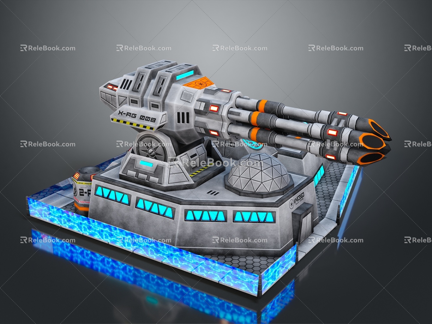 laser tower turret turntable sci-fi tower defense game tower defense sci-fi turret game turret game turret 3d model