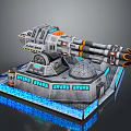 laser tower turret turntable sci-fi tower defense game tower defense sci-fi turret game turret game turret 3d model
