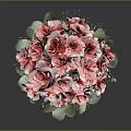 Stylish Furniture Decorated With Pink And Red Rose Bouquet And Green Leaves