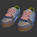 Stylish Low Top Casual Sports Shoes With Pastel Pink Tan Yellow And White Color Accents