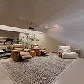 Cozy Basement Home Theater With Comfortable Seating Projector And Carpet