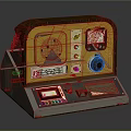Vintage Analog Measuring Device with Yellow Panel Red Display Control Knobs and Meter