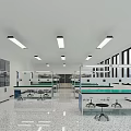 Bright Modern Laboratory With Spacious Workbenches Glass Storage Cabinets Large Windows And Overhead Lights