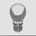 Transparent Light Bulb With Visible Filament And Metal Screw Base On Light Background
