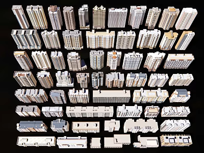 Urban Building Complex With Diverse Designs Various Heights And Modern Architectural Styles 3d model