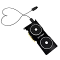 RTX 2080Ti Graphics Card With Dual Fans And Connected Cable Electronic Device