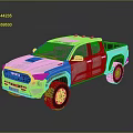 Toyota Tacoma White Pickup Truck with Black Roof and Off Road Wheels Design