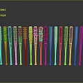 Assorted Baseball Bats With Diverse Materials And Crafted Designs For Sports And Collection