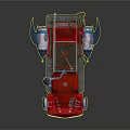 Red Fire Truck With Decorative Wings Ladder And Stylized Equipment Details