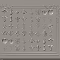 Intricate Carved Ornaments With Various Floral Shell And Leaf Patterns For Interior Decoration
