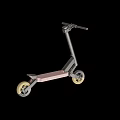 Contemporary Urban Scooter With Black Frame Pink Deck And Gold Wheels Design