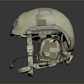Tactical Military Weapon Helmet with Protective Visor Adjustable Straps and Combat Gear 3d model