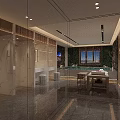 Modern Spa Bathroom Interior With Glass Partition Marble Walls And Freestanding Bathtub