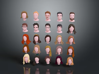 Hair Style Hair Style Short Hair Long Hair Curly Hair Figure Game Figure Game Role Realistic Figure 3d model