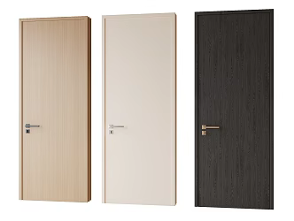 Single-door bedroom door swing door 3d model