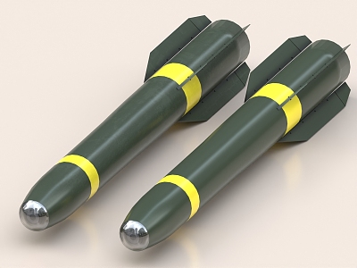 torpedo missile rocket air-to-ground missile anti-ship missile anti-submarine missile intercontinental missile cruise missile 3d model