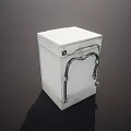 White Front Loading Washing Machine with Control Panel and Round Door Design