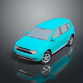 Blue SUV 3D Model With Modern Design And Glossy Reflective Surface 3d model