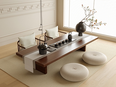 Modern Tatami Tea Table and Chair Tea Set model