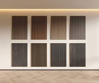 Modern wall panel wood veneer wood grain 3d model