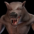 Fierce Game Movie Character With Dog Head Sharp Teeth And Muscular Build