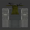 Heavy Duty Metal Spiked Gear Component On Layered Industrial Platform Structure