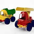 Electric Construction Vehicle Toys with Red Yellow Green Design and Blue Wheels for Kids Play
