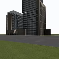 Modern Multi Storey Office Building Exterior Design With Glass Curtain Wall And Stone Exterior
