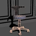 Clinic Examination Room Interior With Wheeled Stool White Seat Black Backrest Metal Base