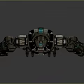 Detailed Heavy Armored Robot Character With Mechanical Design And Blue Accents