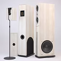 Modern Home Audio Speaker System Featuring Floor Standing And Bookshelf Models Wooden Design Black Units