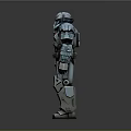 Armored Mech Warrior Character With Animal Inspired Helmet And Mechanical Armor Design