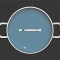 Blue Cooking Pot With Stainless Steel Handles And Smooth Interior Surface