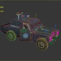 Realistic Blue Armored Tank With HUNSOLDI Mark And Police Badge