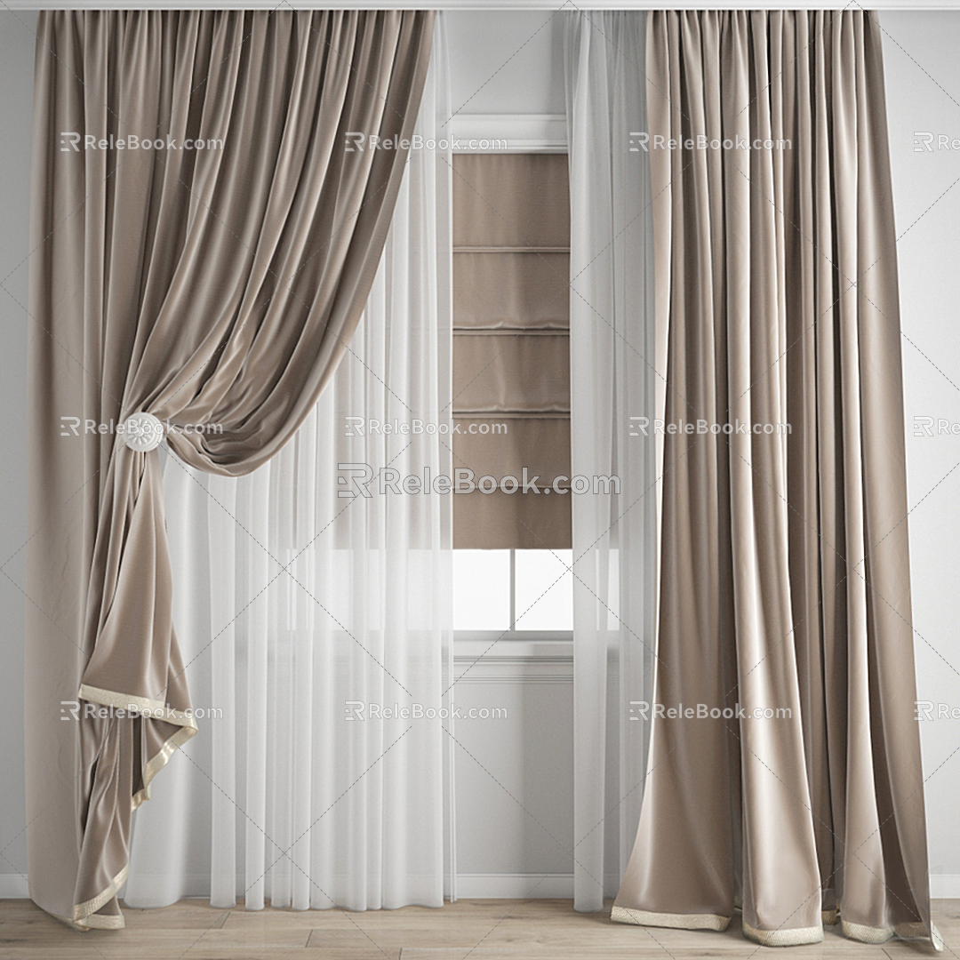 Modern Curtains 3d model