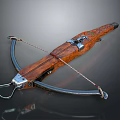 Traditional Wooden Bow with Carved Patterns Silver Metal Components and Durable Bowstring Vintage Weapon Design
