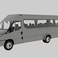 Silver Large Passenger Van With Multiple Windows And Modern Exterior Design 3d model