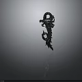 Dragon Shaped Weapon 3D Model With Black Metallic Design And Intricate Coiled Body