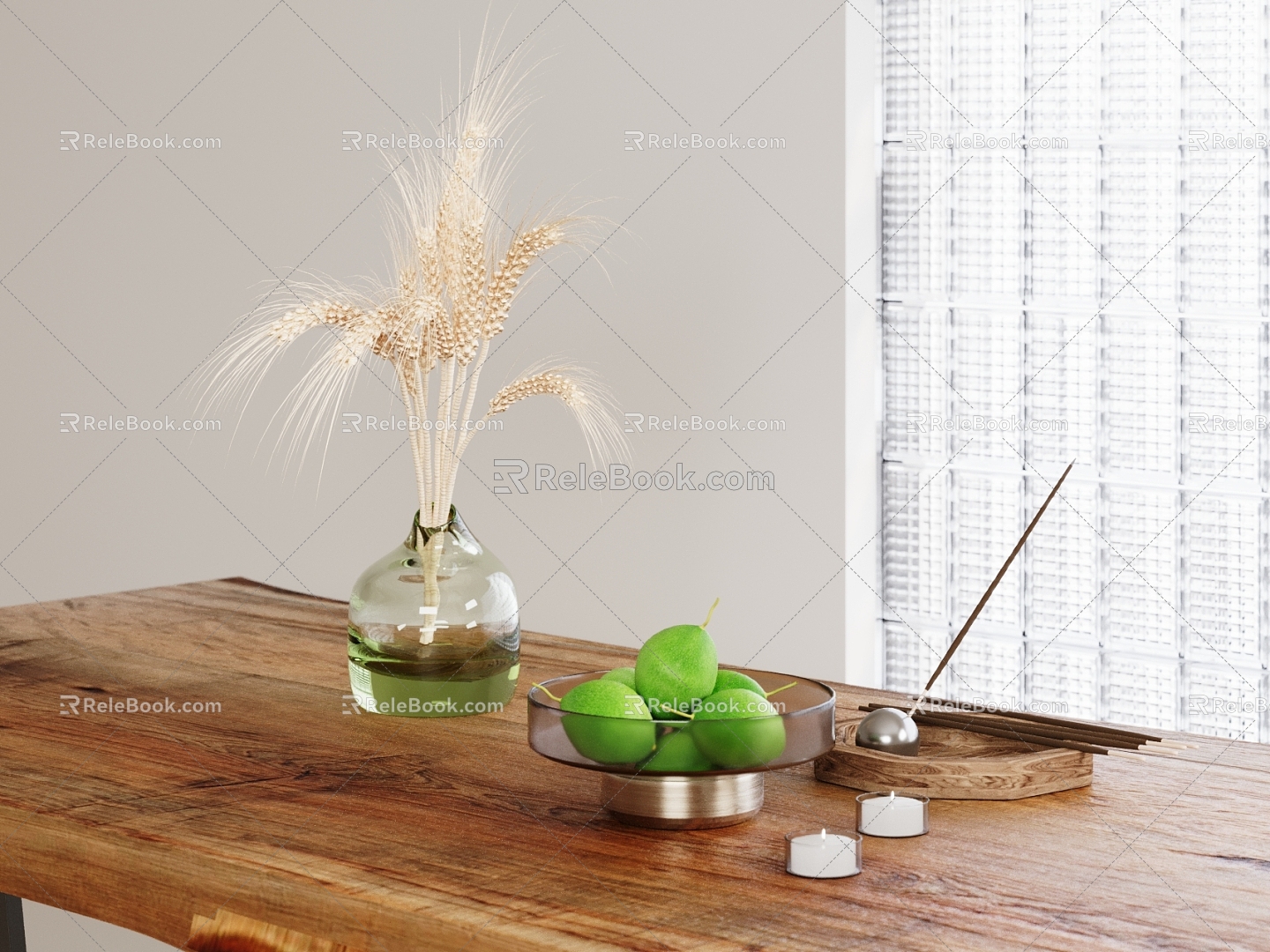 Modern vase ornaments water cup fruit plate 3d model