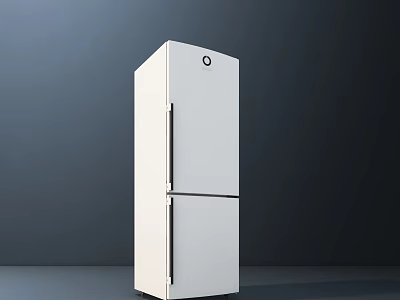 White Double Door Refrigerator Freezer With Modern Sleek Design And Standalone Style 3d model