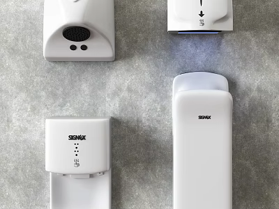 SPARK White Bathroom Daily Use Appliances Including Soap Dispenser Hand Dryer And Towel Dispenser 3d model