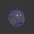 Robotic Mechanical Sphere Device With Antennas Circular Grids And Metal Structure 3d model