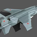 Gray Military Fighter Jet 3D Model With Number 77 And Red Star Markings